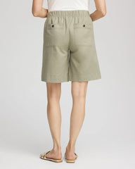 Cotton-Linen Pull-On Utility Shorts