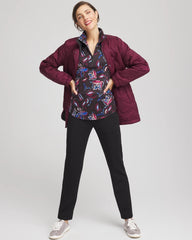 Zenergy® UPF Floral Half-Zip Pullover Top