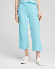 Zenergy® French Terry Gauze-Inset Cropped Pants