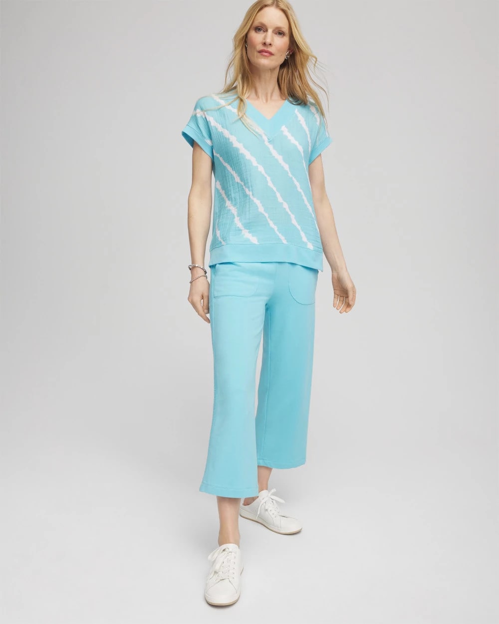 Zenergy® French Terry Gauze-Inset Cropped Pants