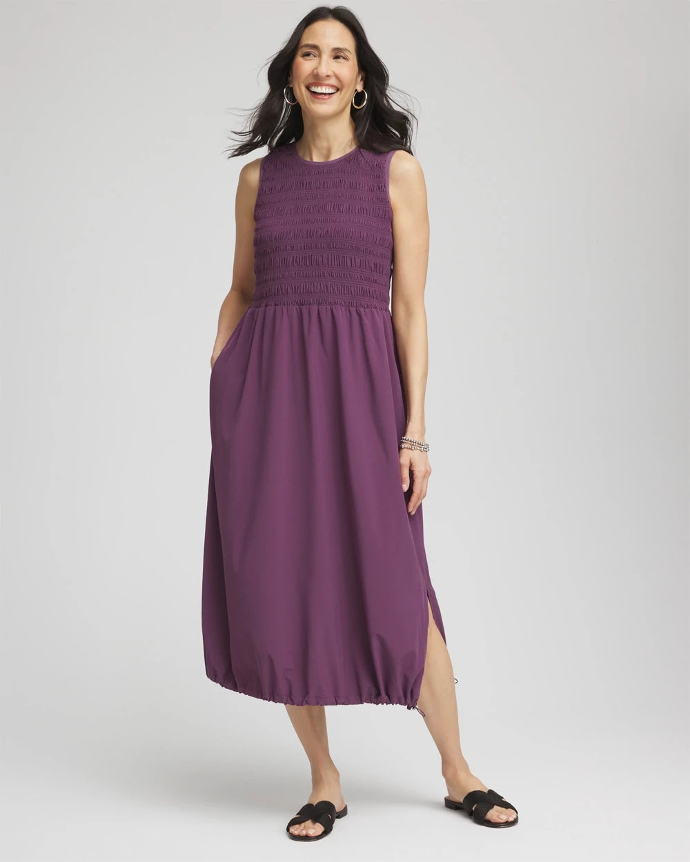Zenergy® UPF Smocked Midi Dress