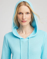 Zenergy® Crochet Knit Hooded Pullover Top