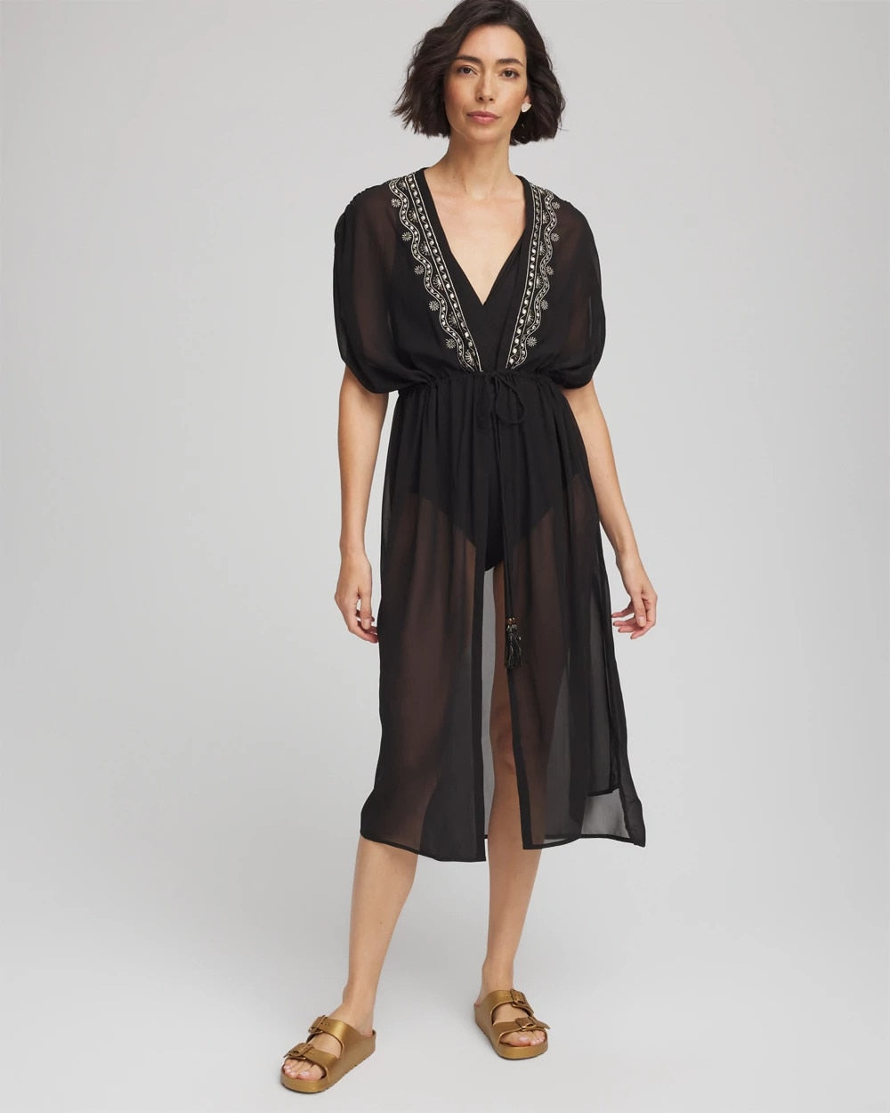 Miraclesuit® Beach Embroidered Long Kimono
