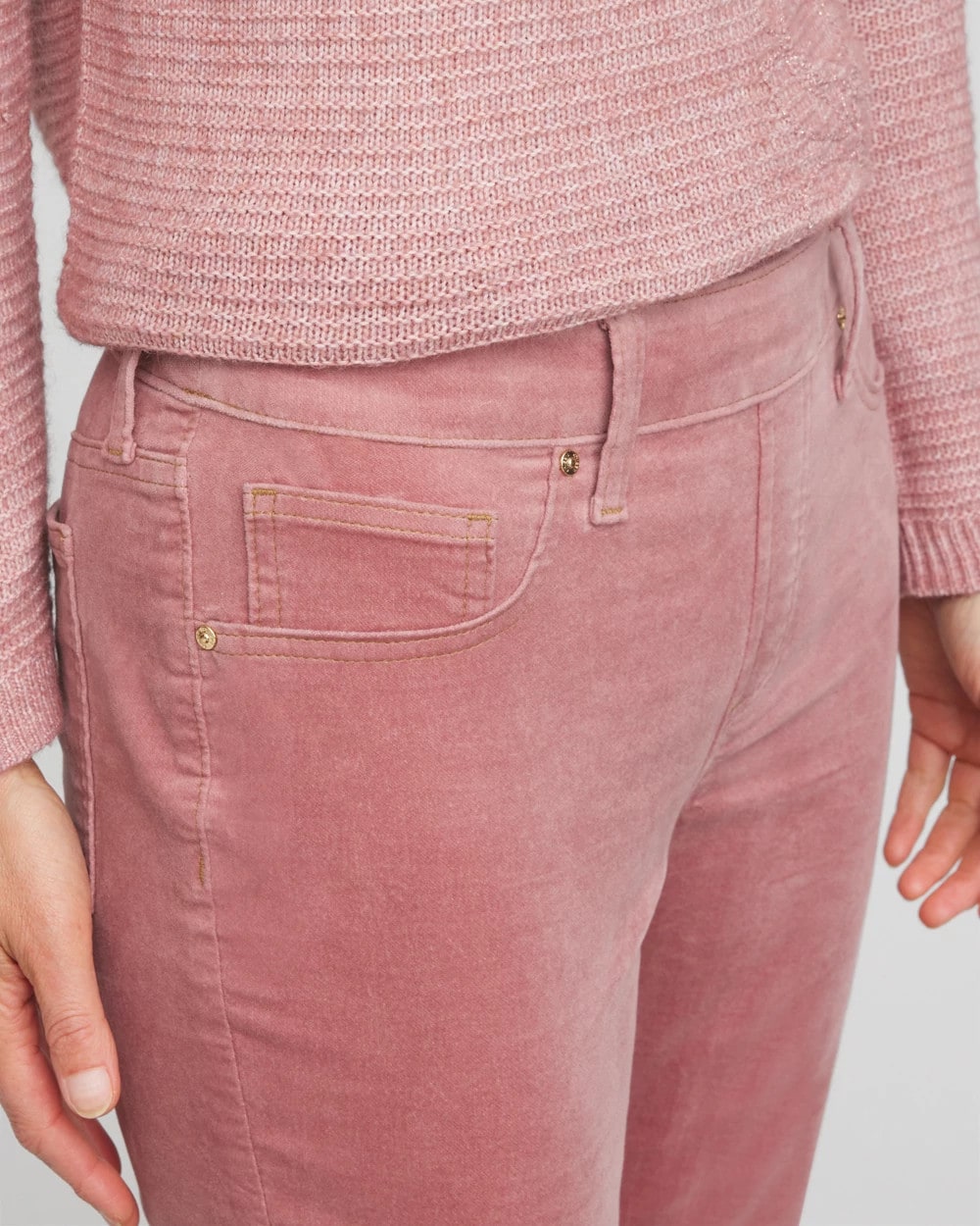 Velveteen Pull-On Flared Jeans