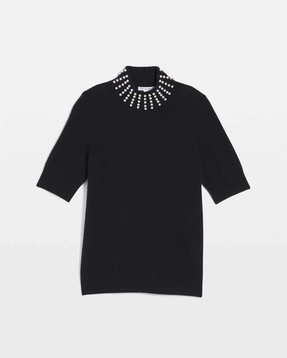 Cashmere Pearl Mockneck Sweater