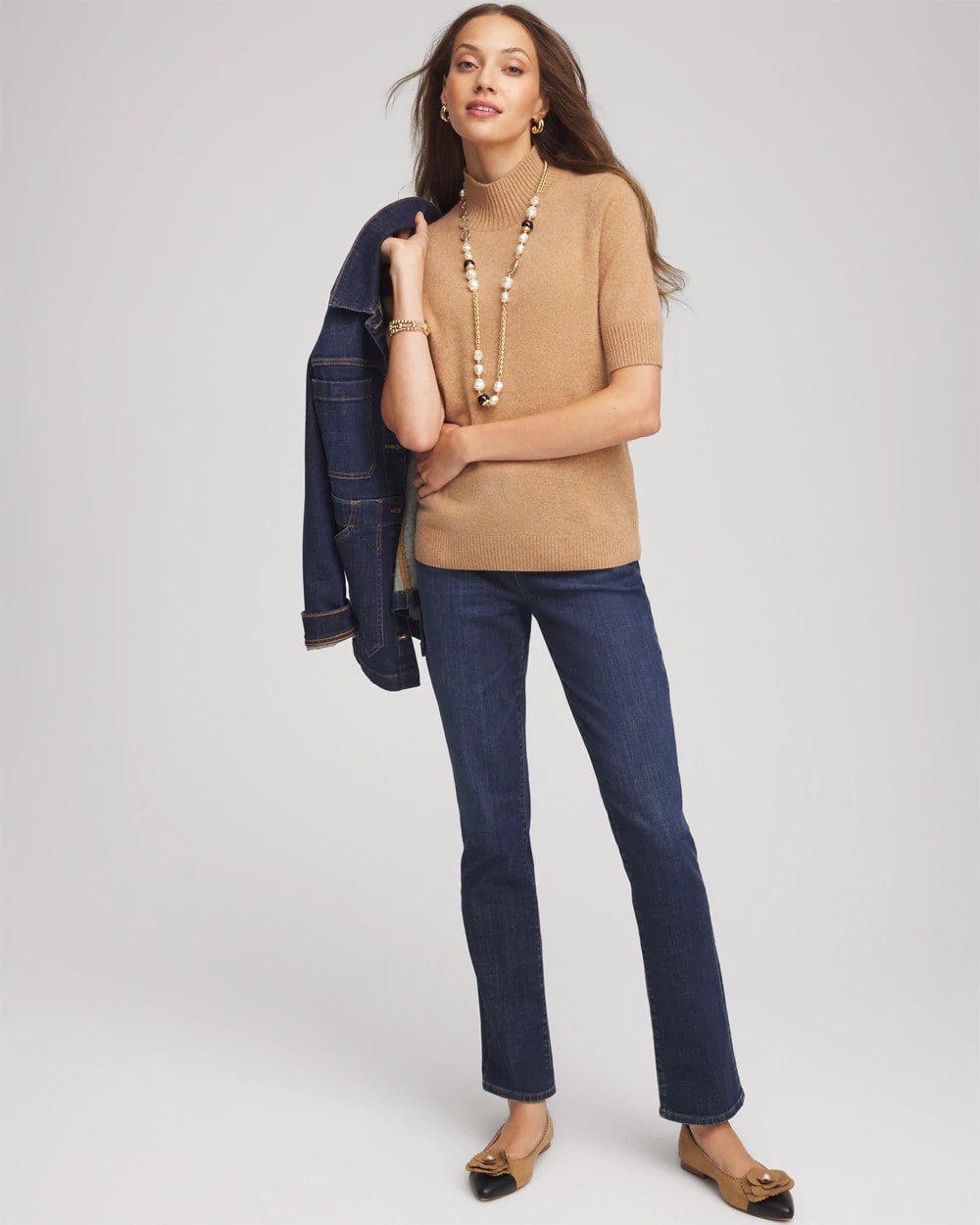Cashmere Elbow-Sleeve Sweater