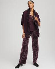 Crushed Velvet Wide-Leg Pants
