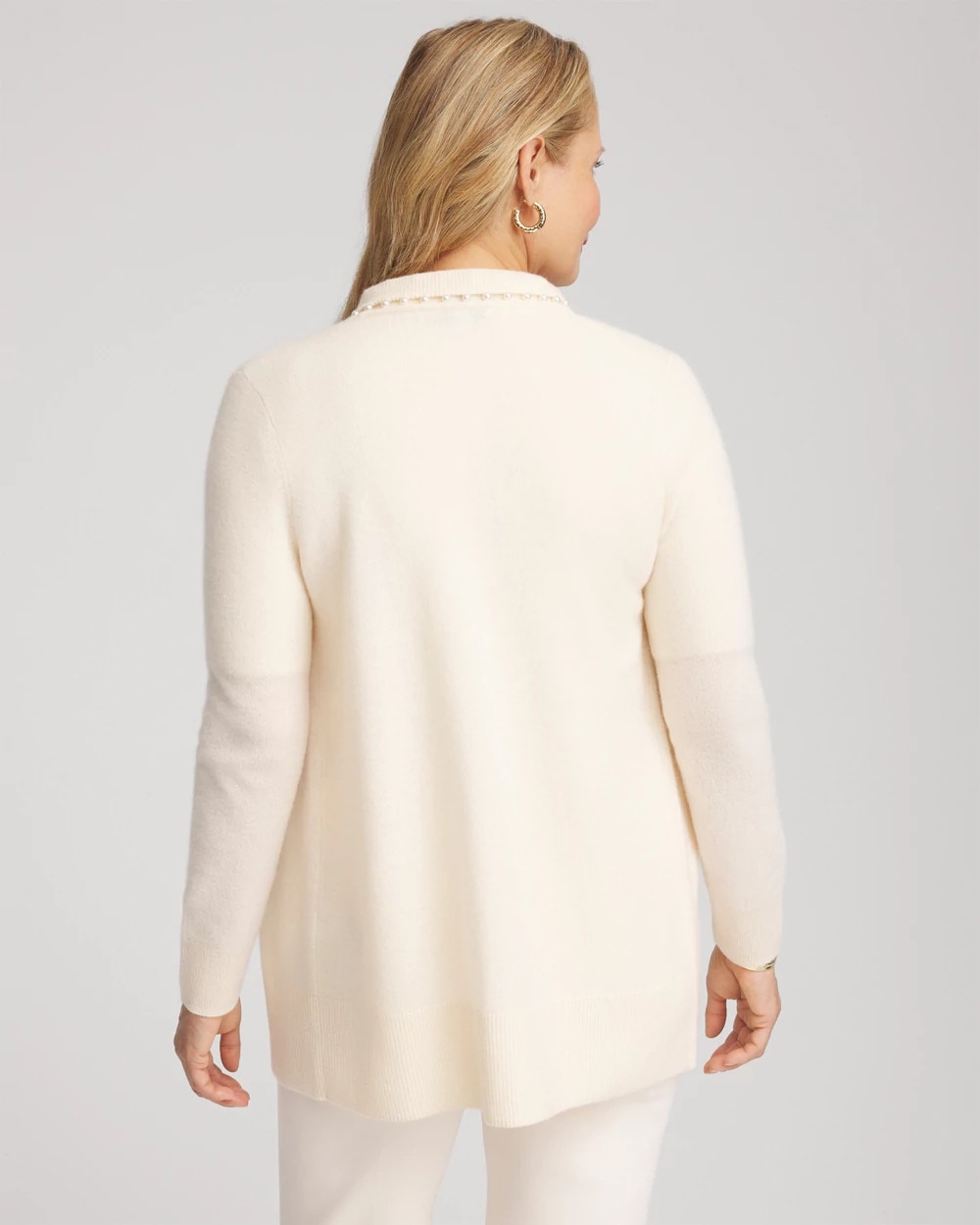 Cashmere Pearl-Trim Cardigan