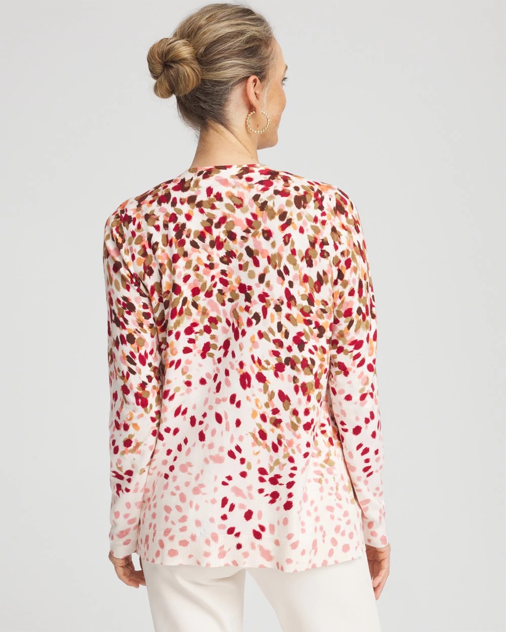 Ombré Printed V-Neck Cardigan