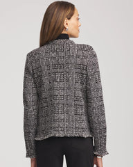 Embroidered Metallic Tweed Cardigan
