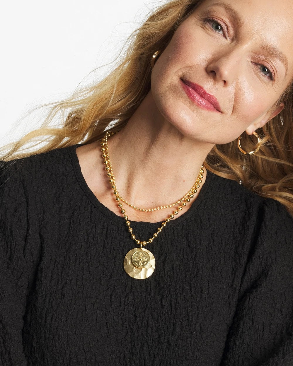 Short Gold Ball Chain Pendant