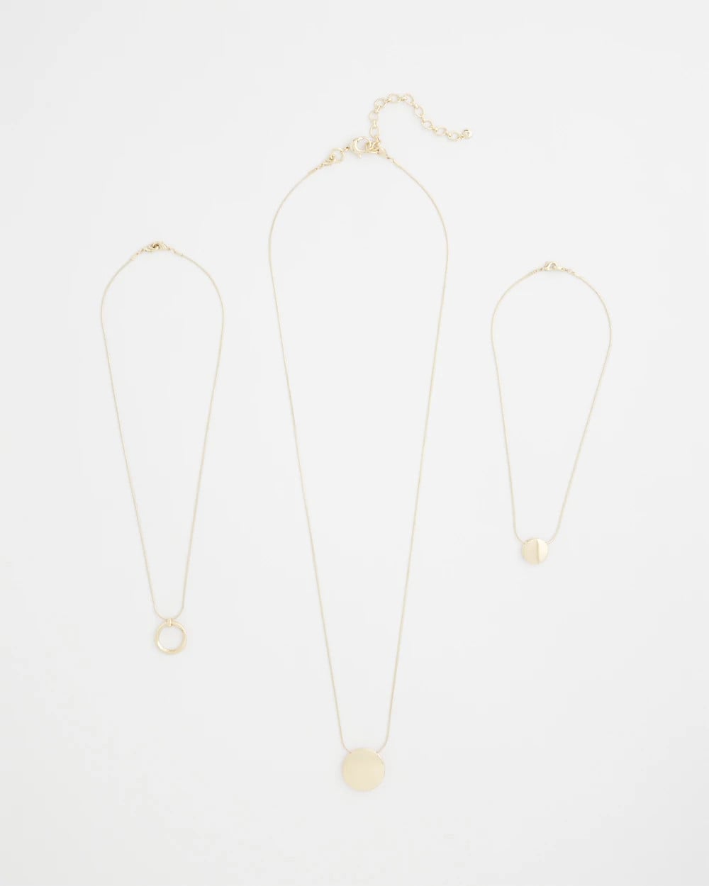 Gold Triple Pendant Necklace