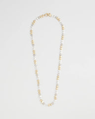 Mixed Metal Long Single Strand Necklace