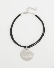 Silver Pendant On Cord