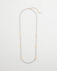 Mixed Metal Link Long Necklace