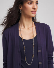 Mixed Metal Link Long Necklace