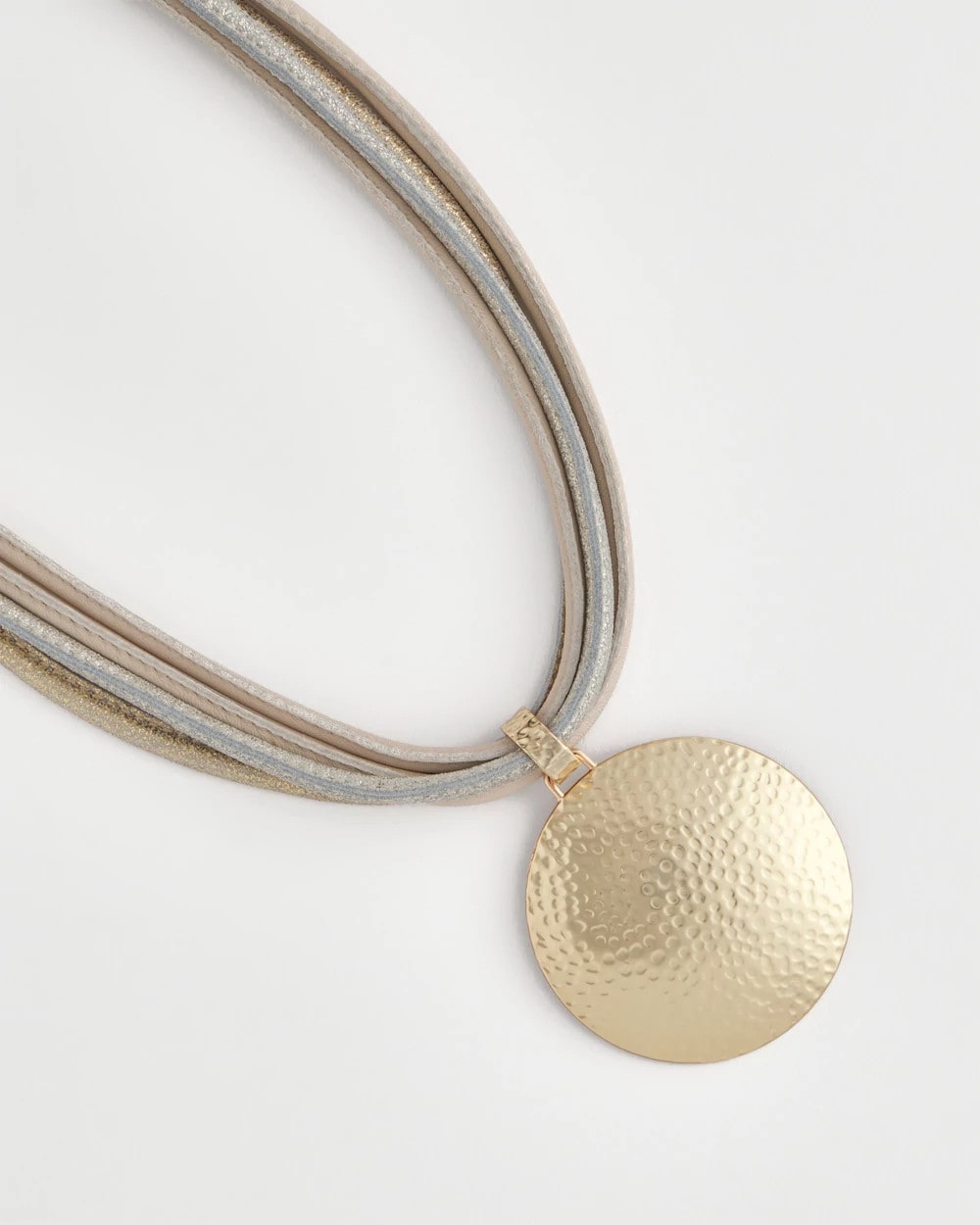 Textured Golden Pendant Necklace
