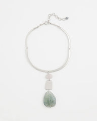 Linear Jade & Resin Pendant Collar