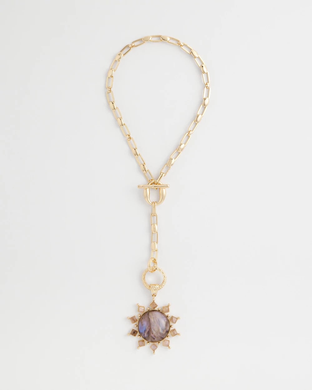 Purple Resin Sun Pendant Necklace