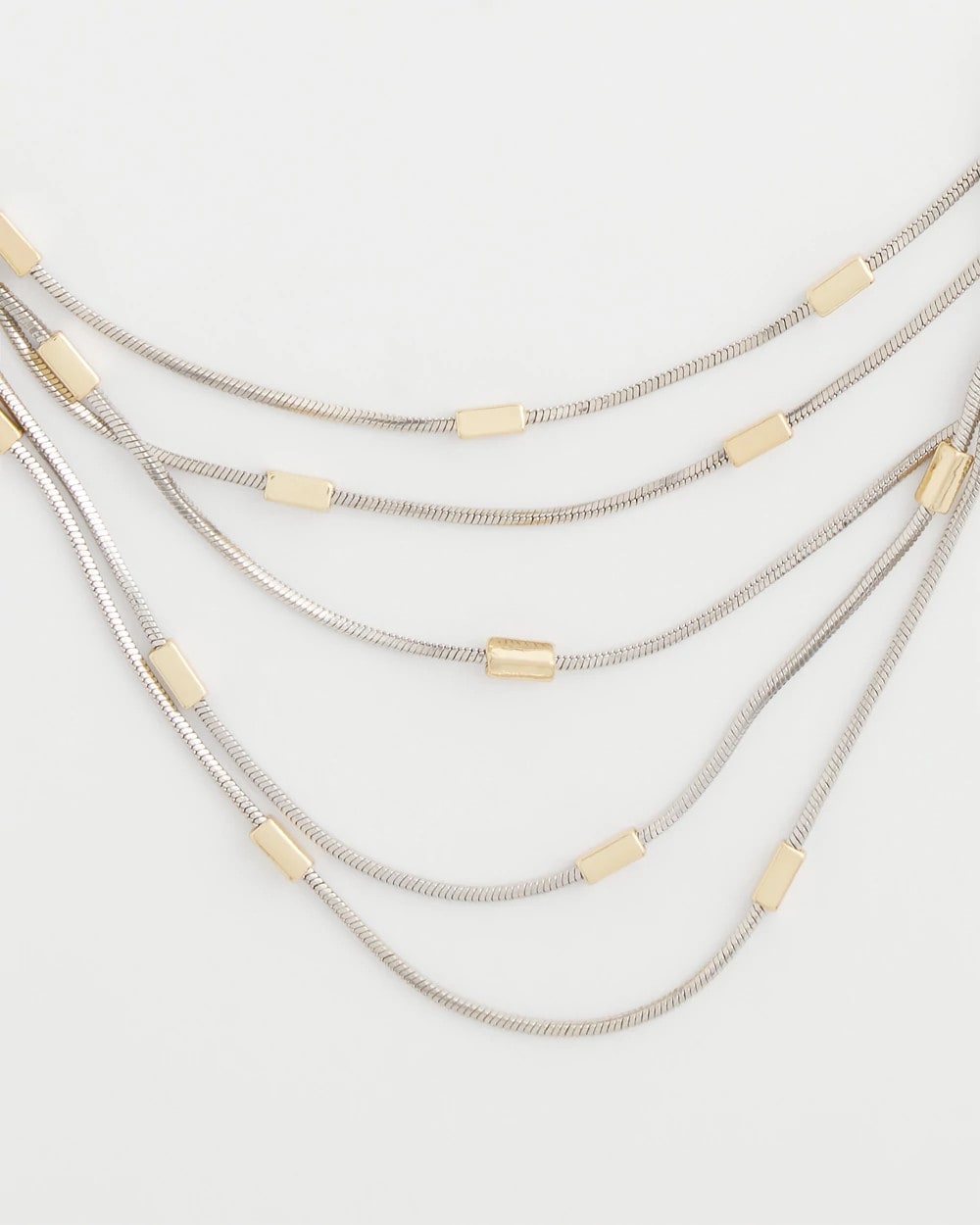 Mixed Metal Multi-Strand Necklace