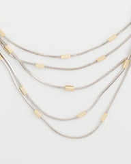 Mixed Metal Multi-Strand Necklace