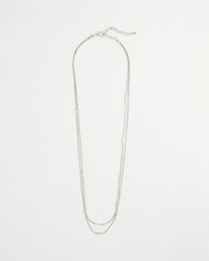 Mixed Metal Double Strand Necklace