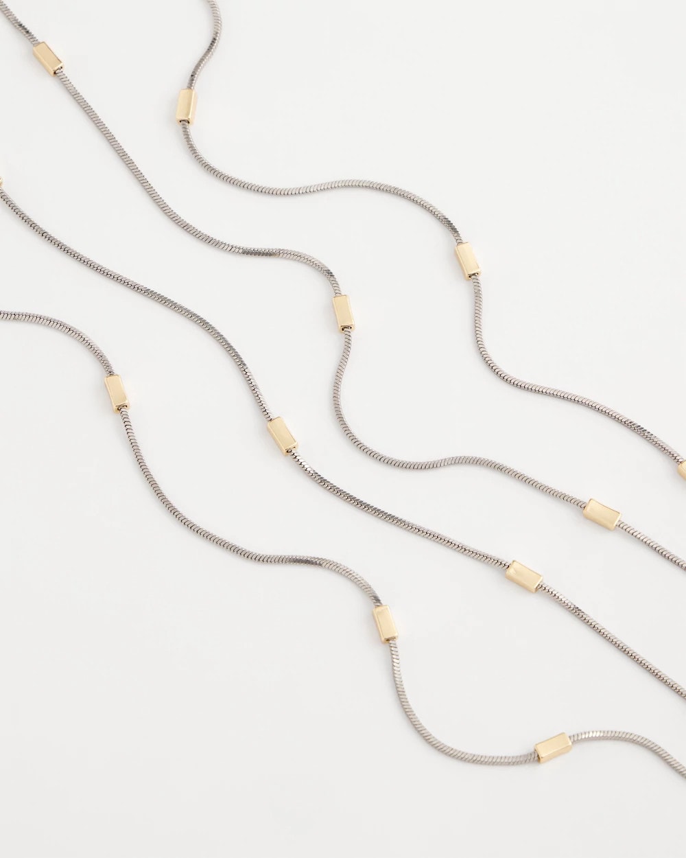 Mixed Metal Double Strand Necklace