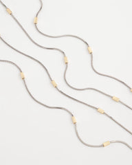 Mixed Metal Double Strand Necklace