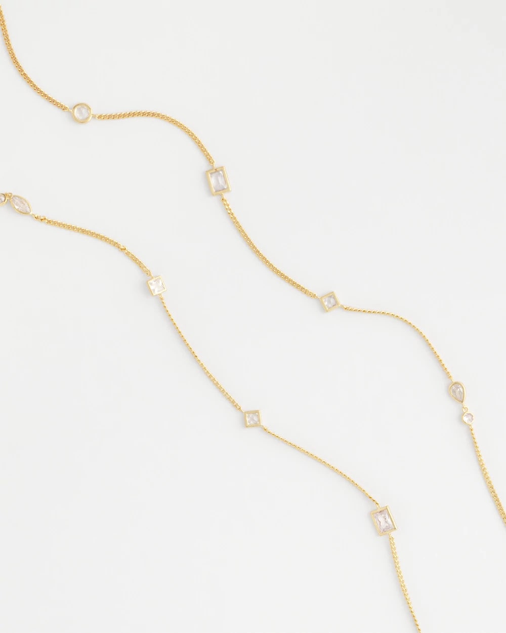 Fine Crystal Long Chain Necklace