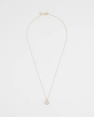 Bezel Set Pendant Goldtone Necklace
