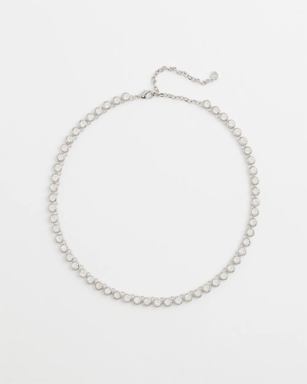 Silvertone Tennis Necklace