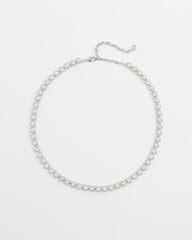 Silvertone Tennis Necklace