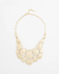 Molten Goldtone Bib Necklace
