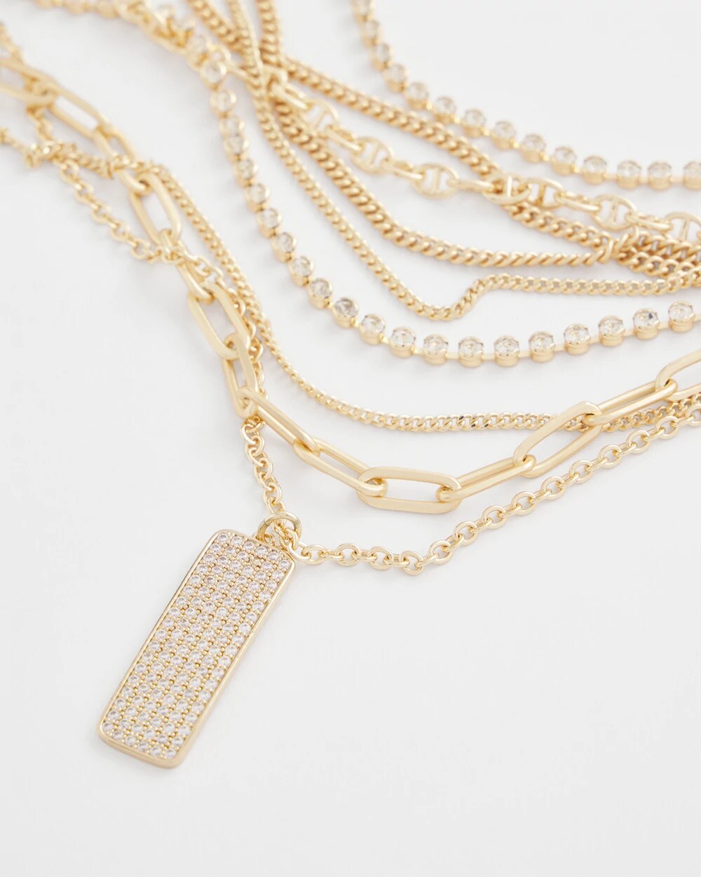 Convertible Gold Pave Pendant Necklace