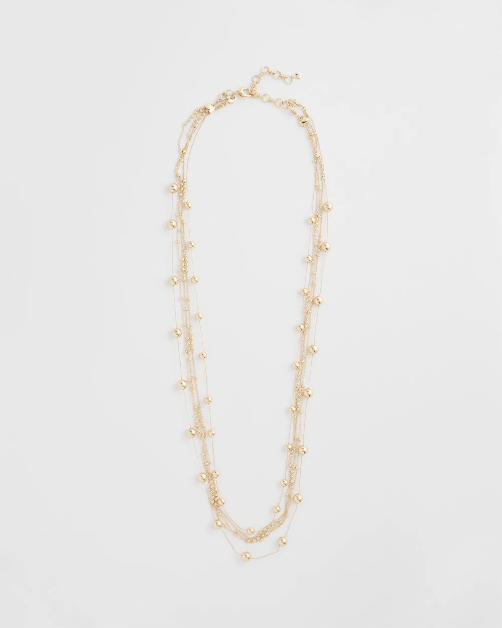 Multistrand Beaded Goldtone Necklace