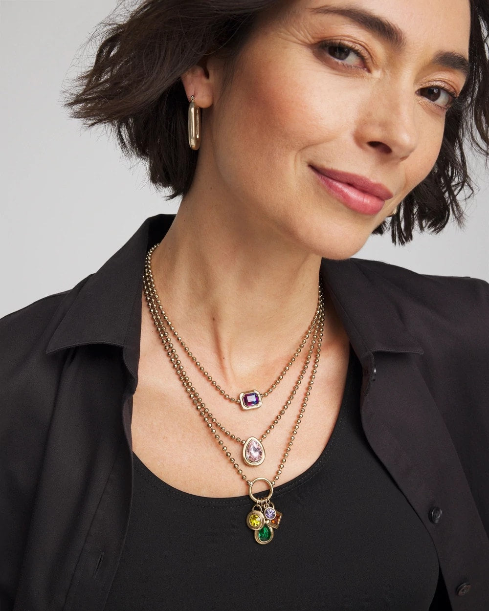 Multi-Strand Gem Necklace