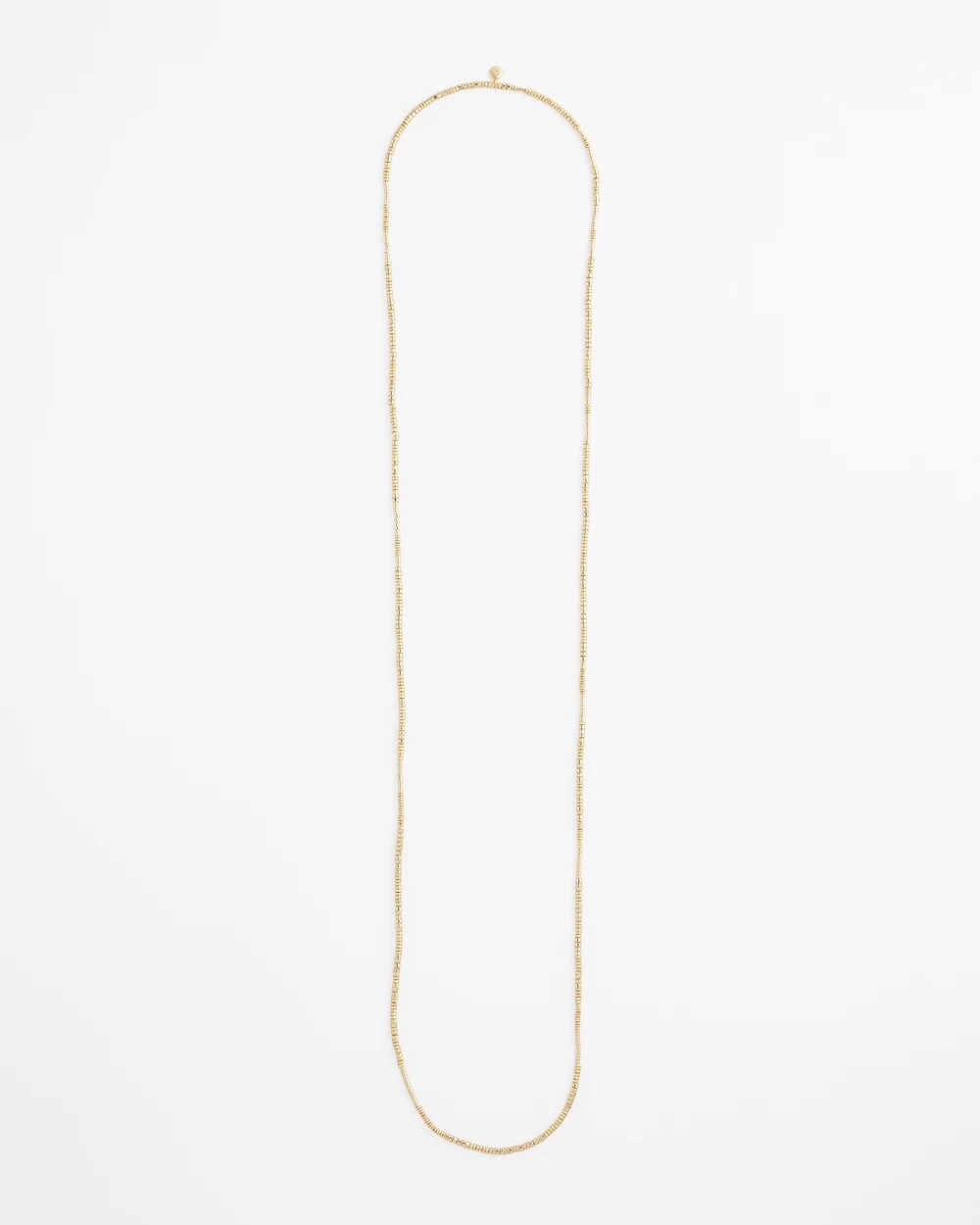 Long Goldtone Seed Bead Necklace