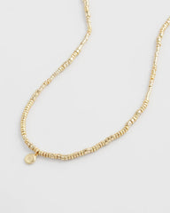 Long Goldtone Seed Bead Necklace