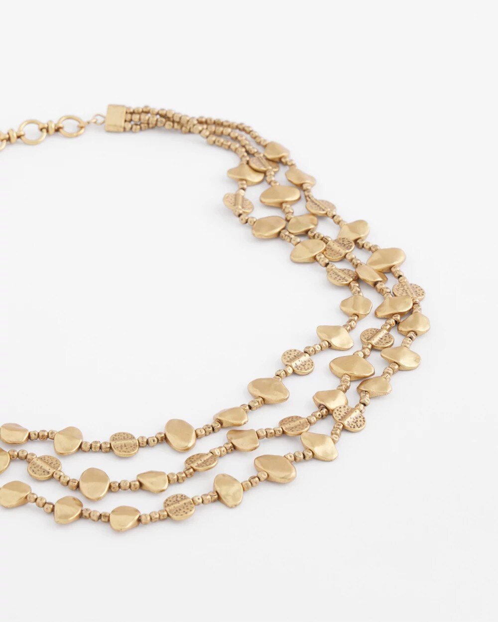 Goldtone Nugget Collar Necklace