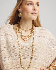 Goldtone Nugget Collar Necklace