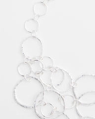 Short Silvertone Multi-Strand Link Necklace