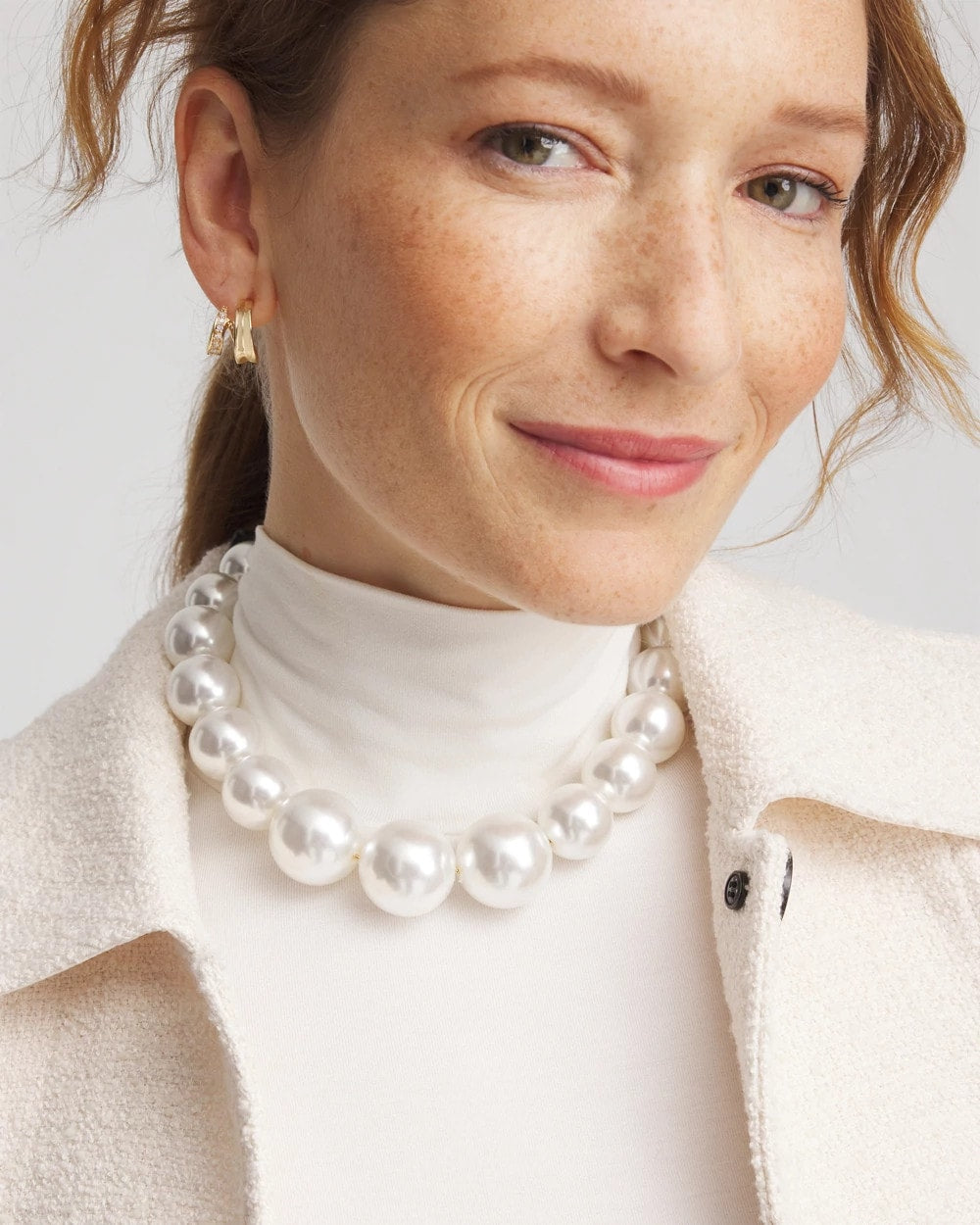Large Pearl Collar Necklace