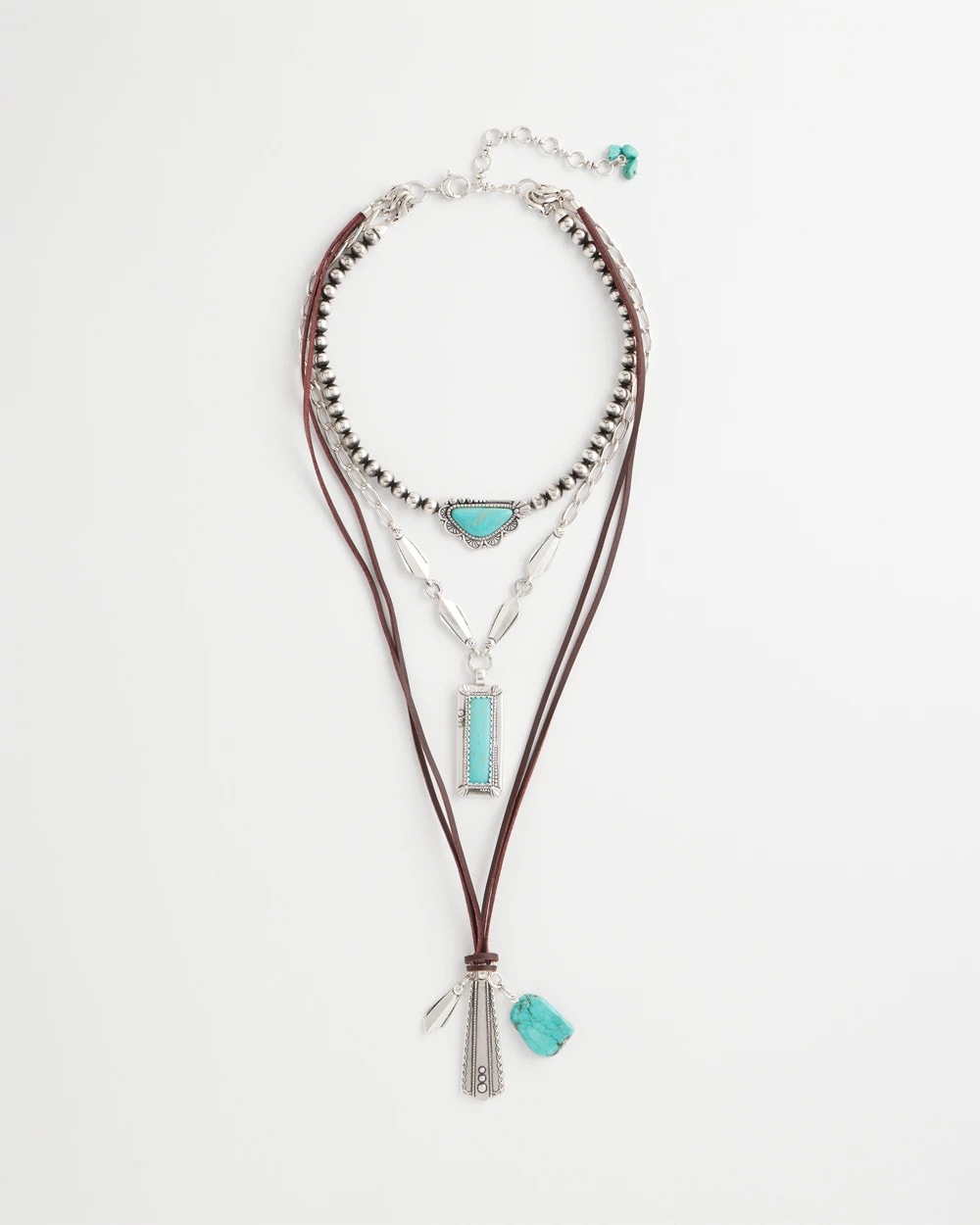 Convertible Turquoise & Charms Motif Necklace
