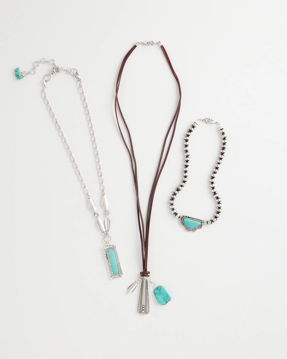 Convertible Turquoise & Charms Motif Necklace