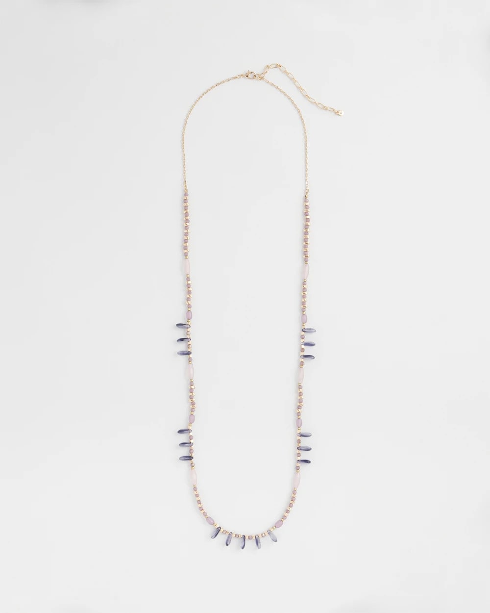 Purple Beaded Single Strand Necklace