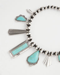 Chico's Originals Turquoise & Charms Motif Collar Necklace