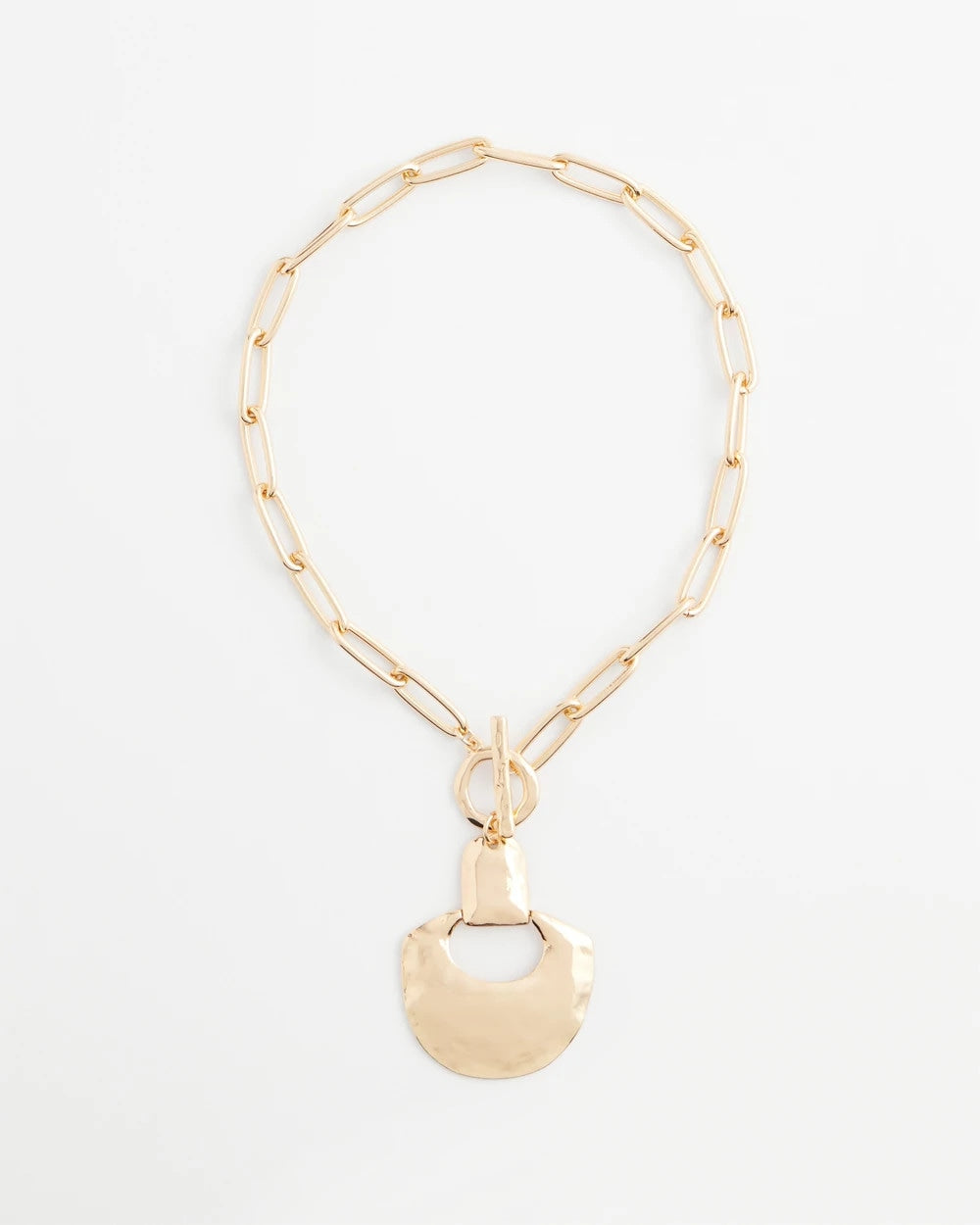 Goldtone Toggle Pendant Necklace