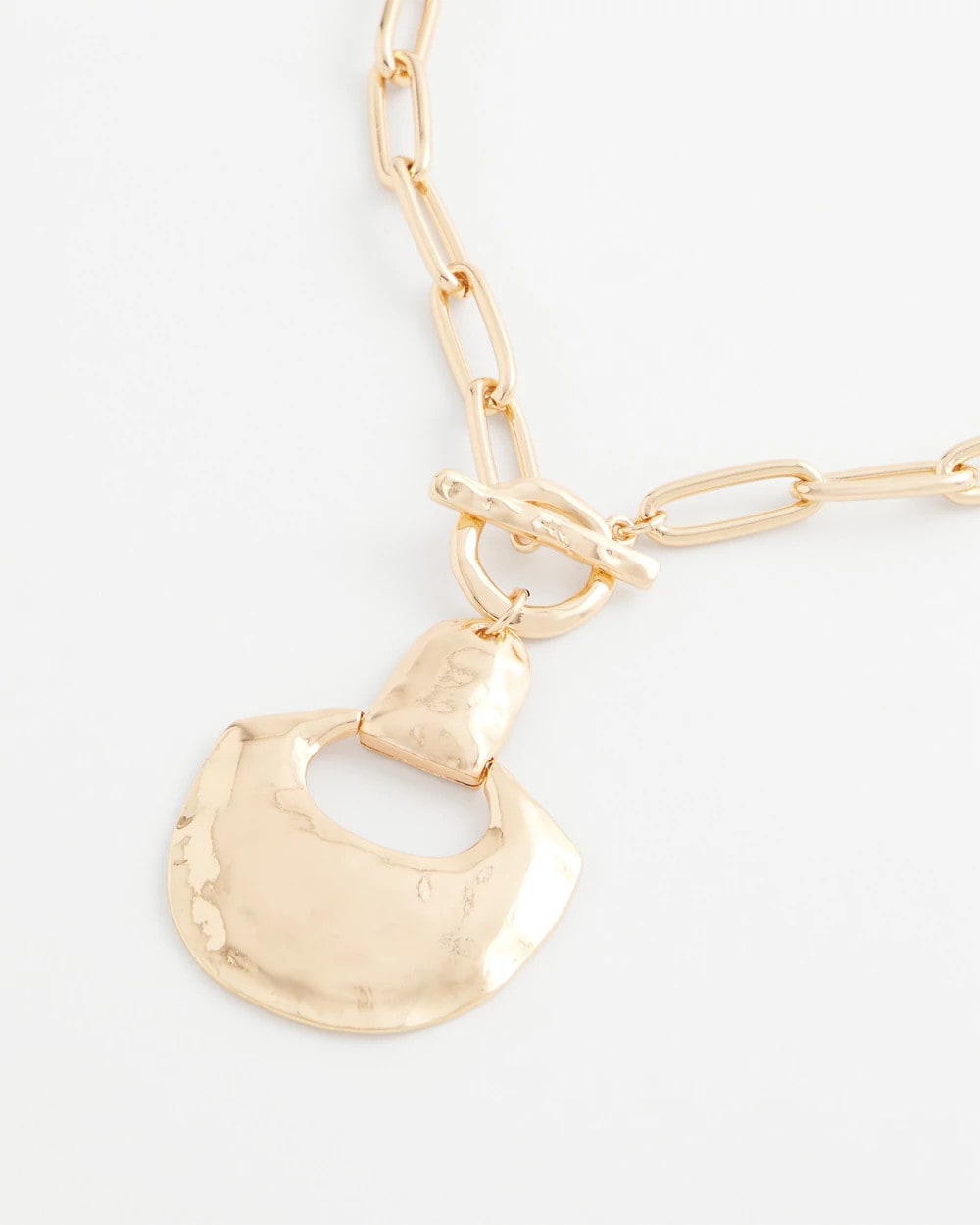 Goldtone Toggle Pendant Necklace