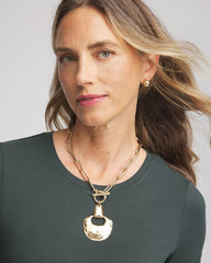 Goldtone Toggle Pendant Necklace