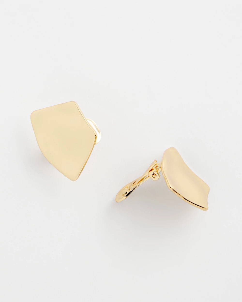 Gold Fan Clip On Earrings